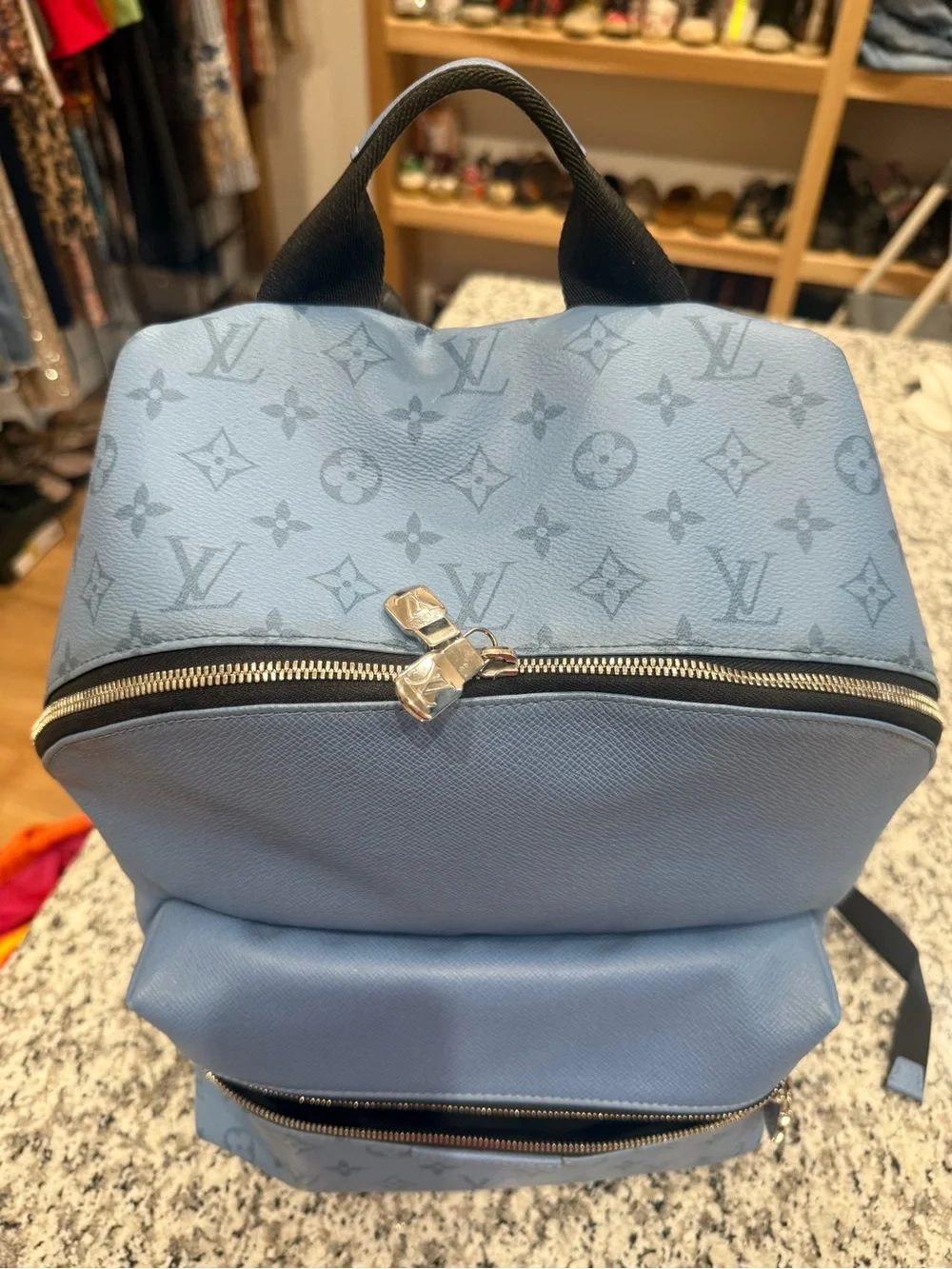 Louis Vuitton Taigarama PM Monogram Lagoon Blue Backpack